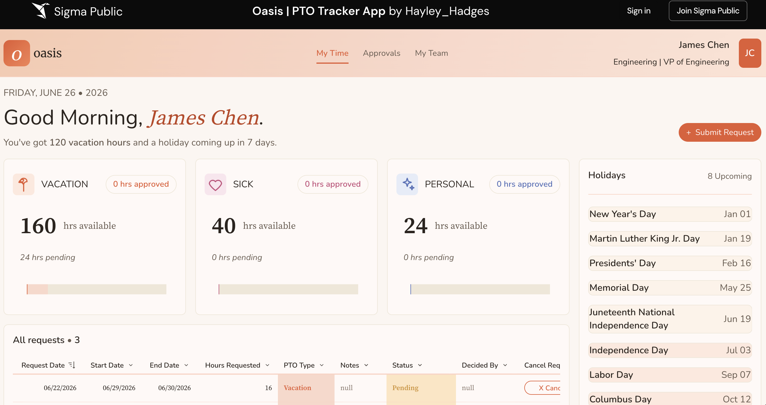 SUM: Building a PTO Tracker App in Sigma Public
