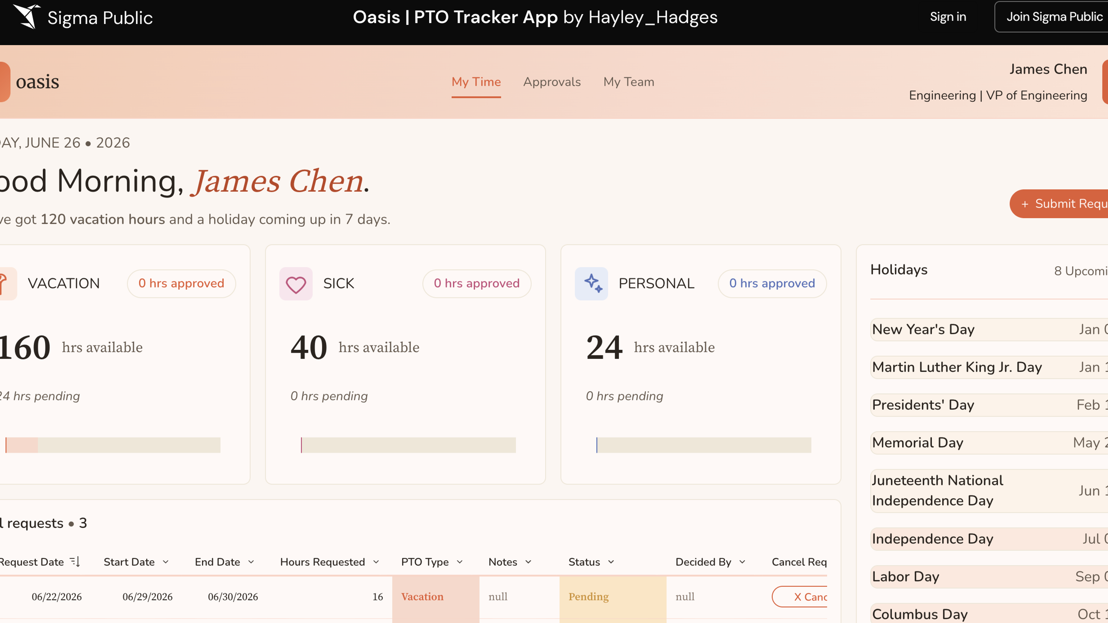 SUM: Building a PTO Tracker App in Sigma Public