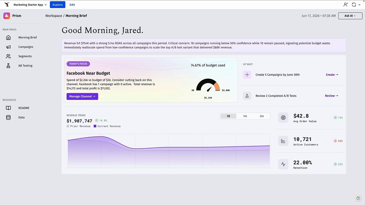 Marketing performance app
