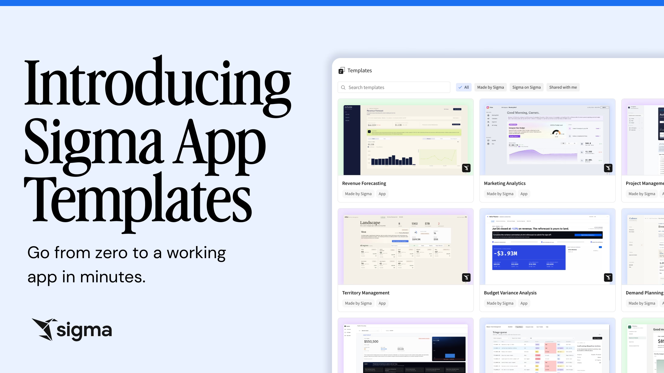 Introducing Sigma App templates
