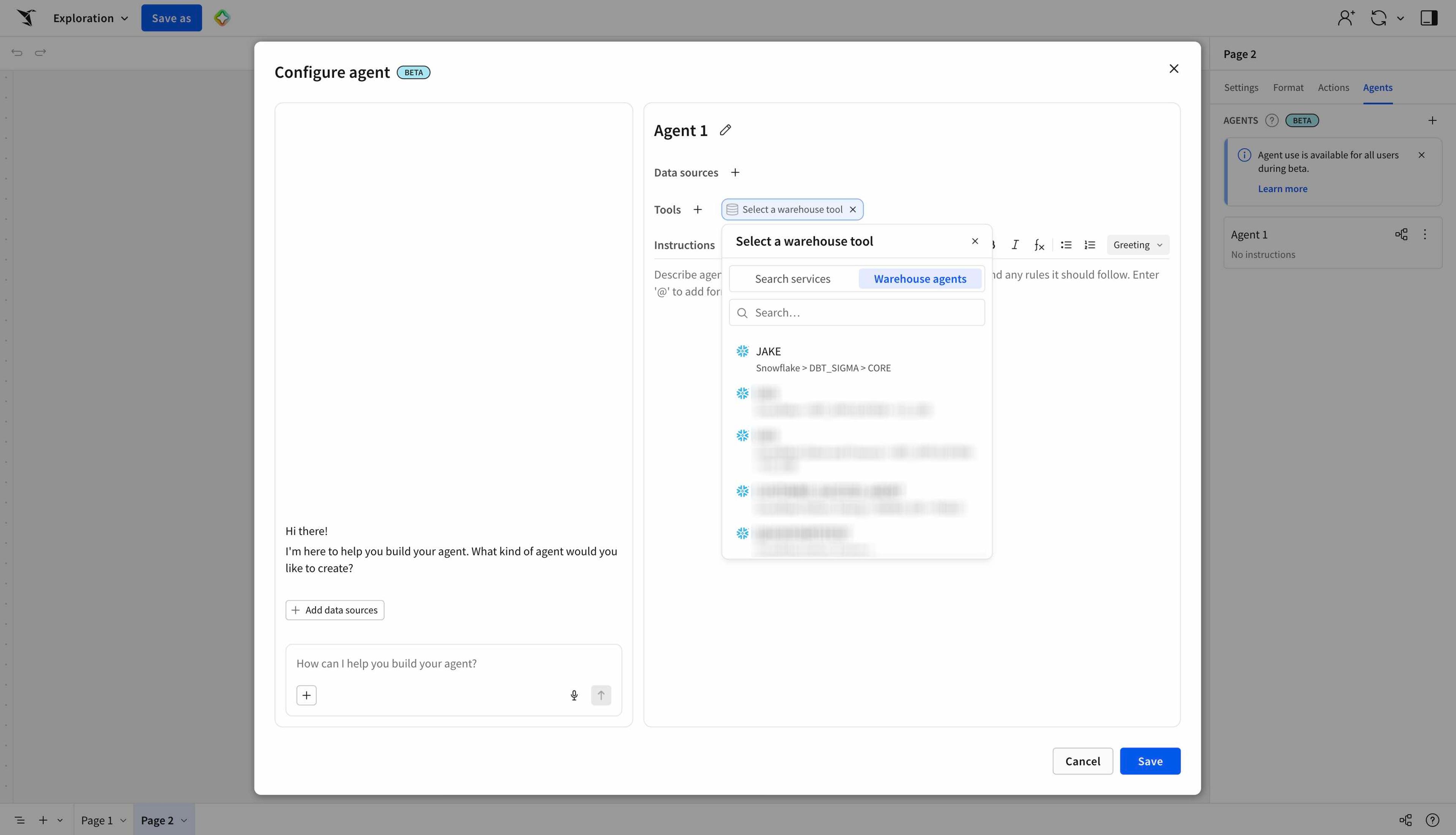 Cortex Agents can be pulled directly into Sigma Agents as a tool to leverage