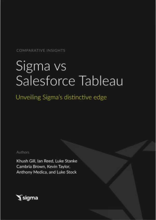 Sigma vs Salesforce Tableau
