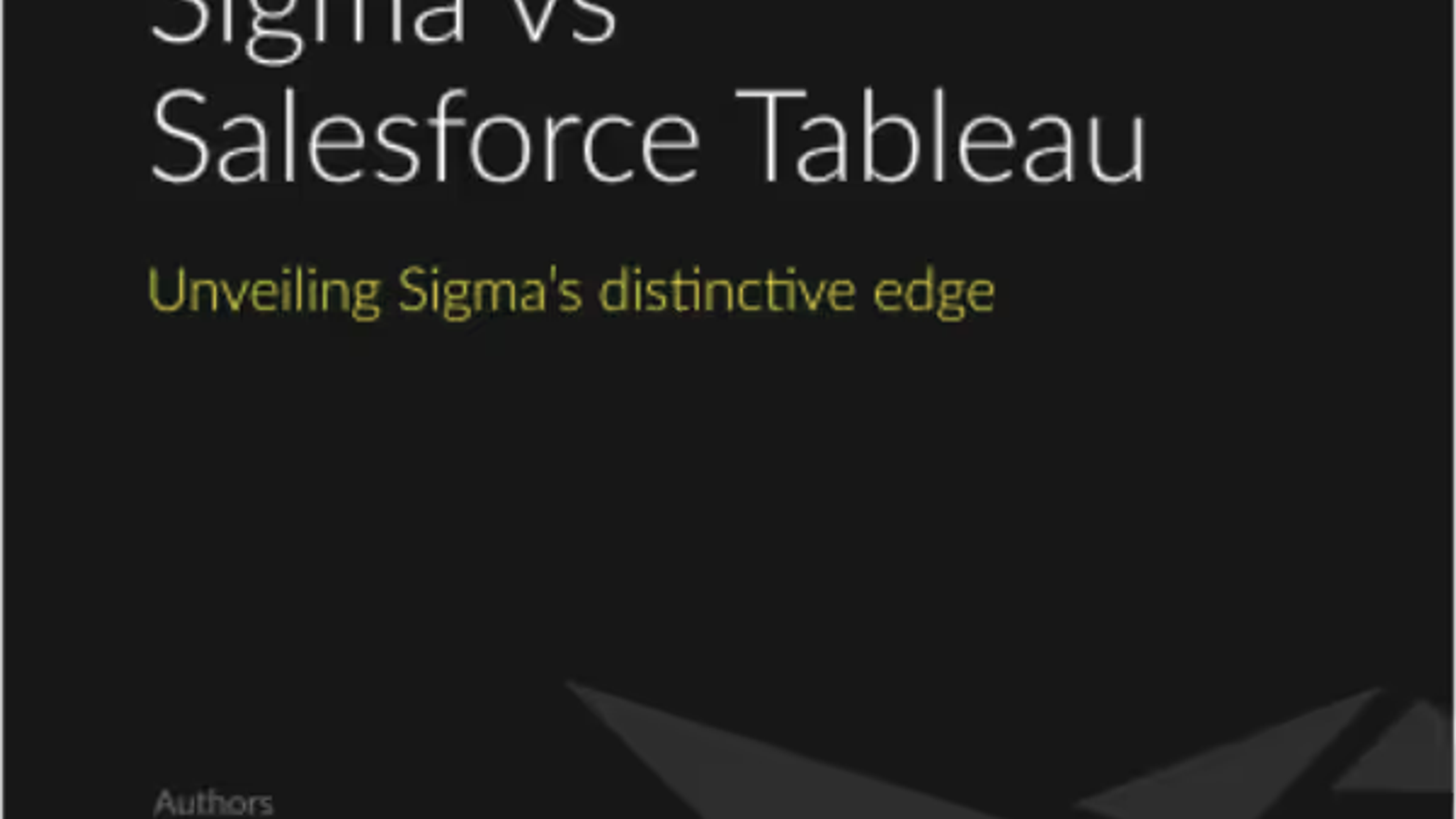 Sigma vs Salesforce Tableau