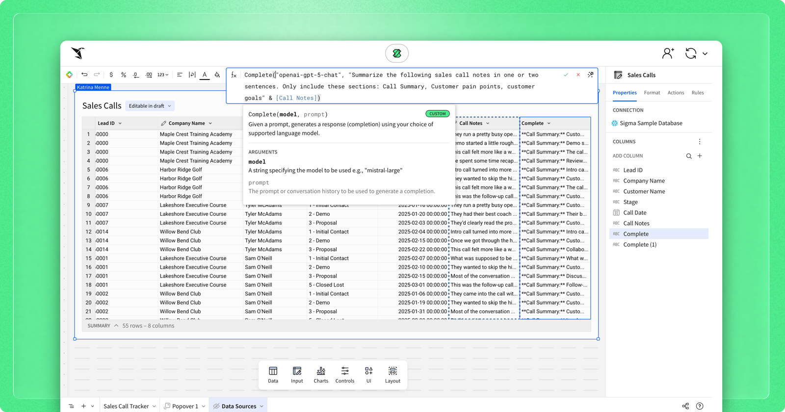 Apply Warehouse Models to Data with Sigma’s AI Query