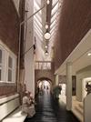 render van de nieuwe inrichting van het huidige museumcafe en de entree