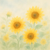 Kunstzinnige interpretatie van een veld vol gele zonnebloemen