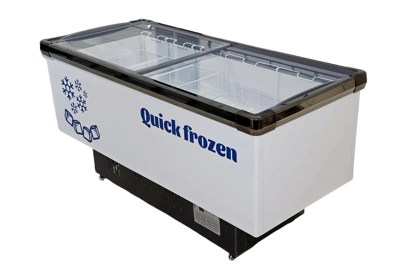 Shallow-Well Glass Lid Island Freezer