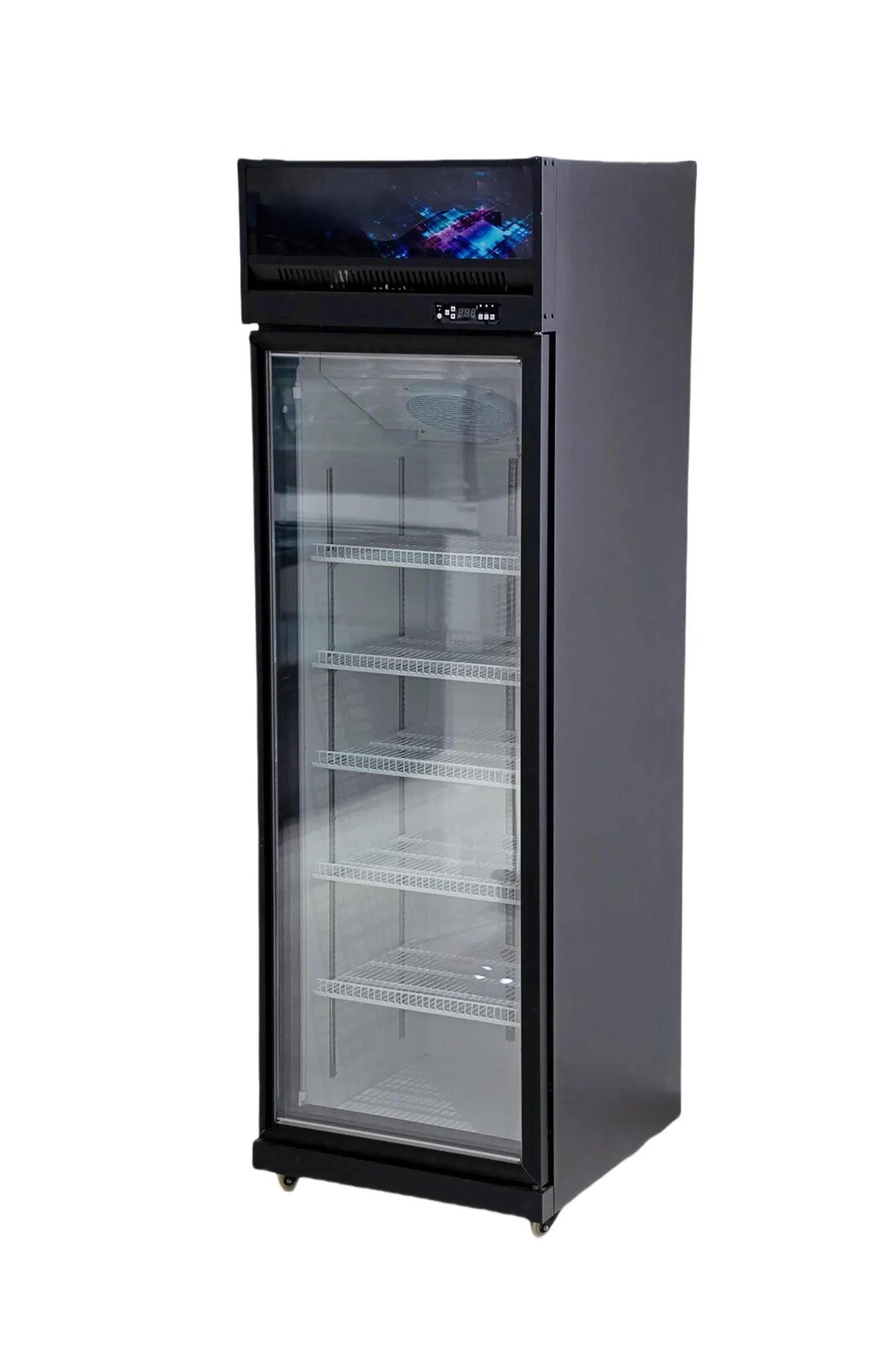Single-Door Glass Door Freezer with Lightbox