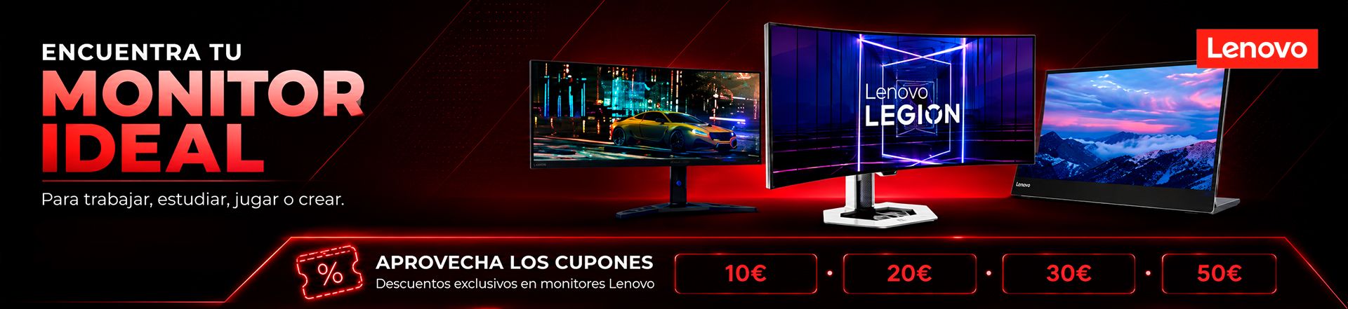 cupones descuento monitores lenovo