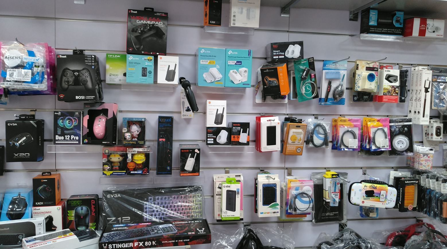 Interior de la tienda de informática en Altafulla