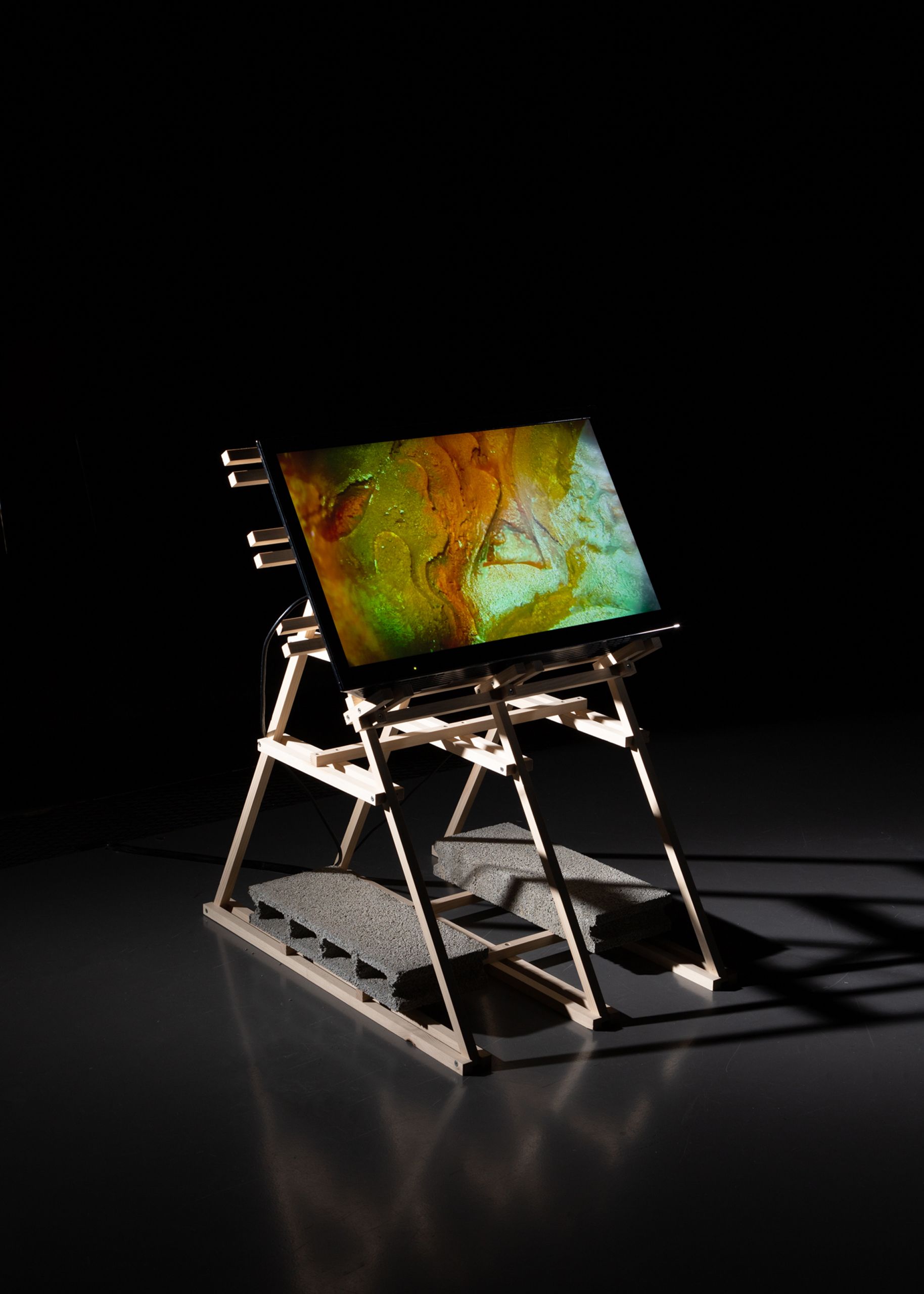 Projet de diplôme master design espace et communication tanguy benoit, installation composée de quatre modules pour l'expérimentation cinématographique