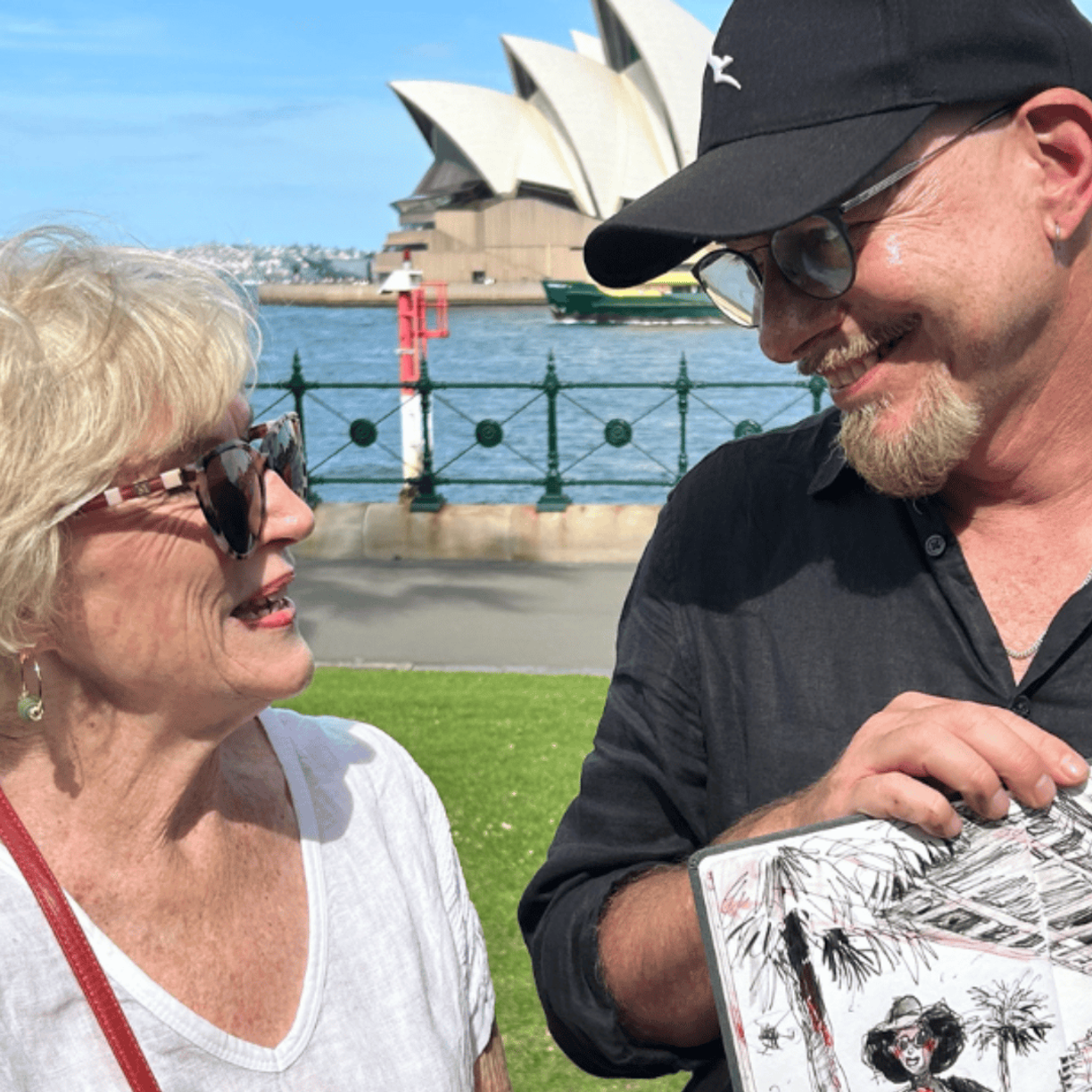 Household Capital Customer Vivienne stands out site the Sydney Opera House with another man