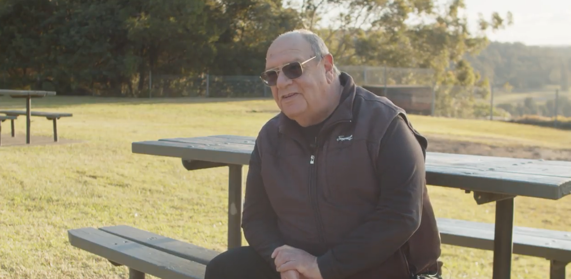 Man sitting on a park bench