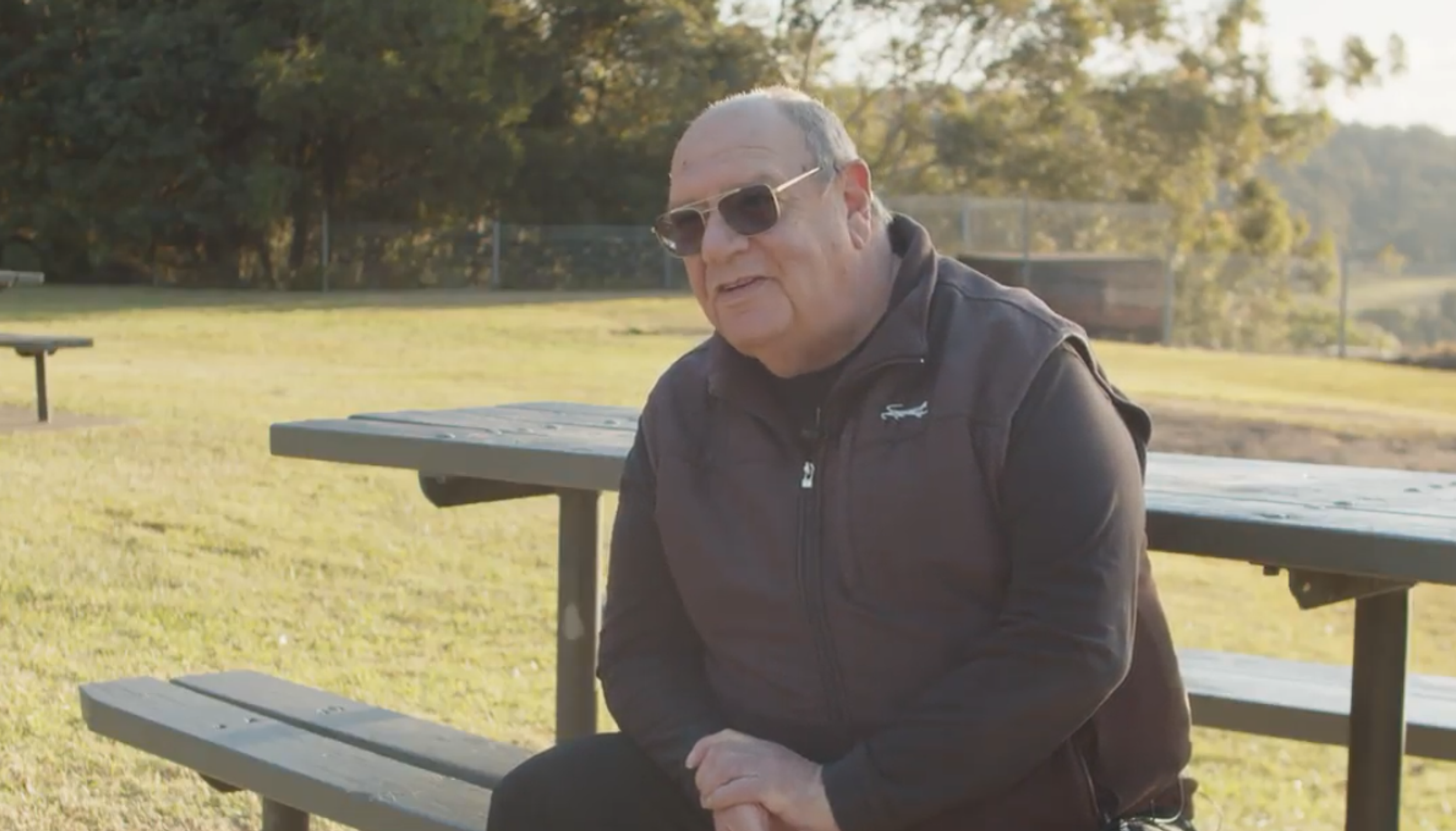 Man sitting on a park bench
