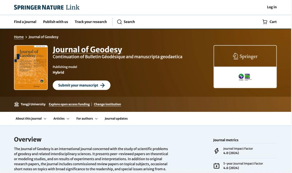 image of Journal of Geodesy