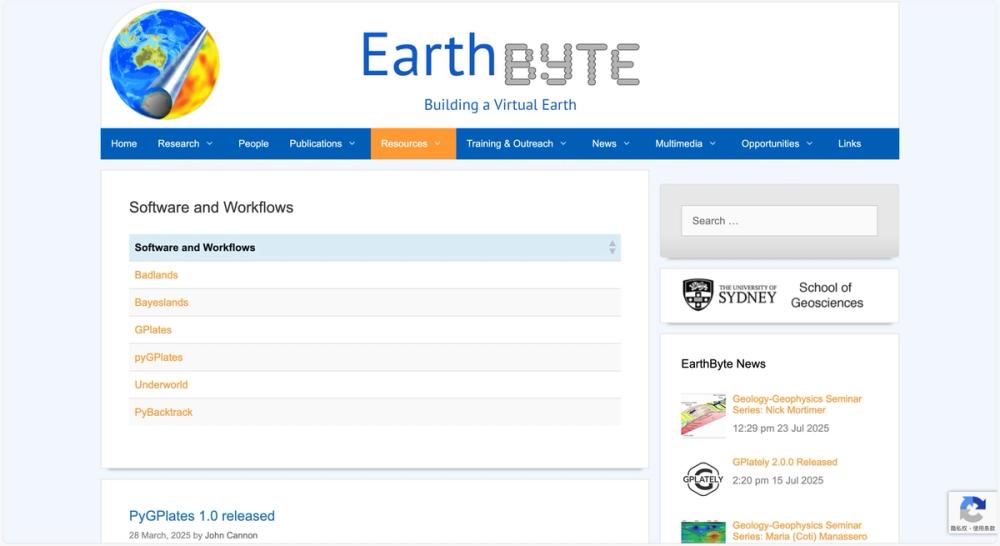 image of EarthByte Software and Workflows