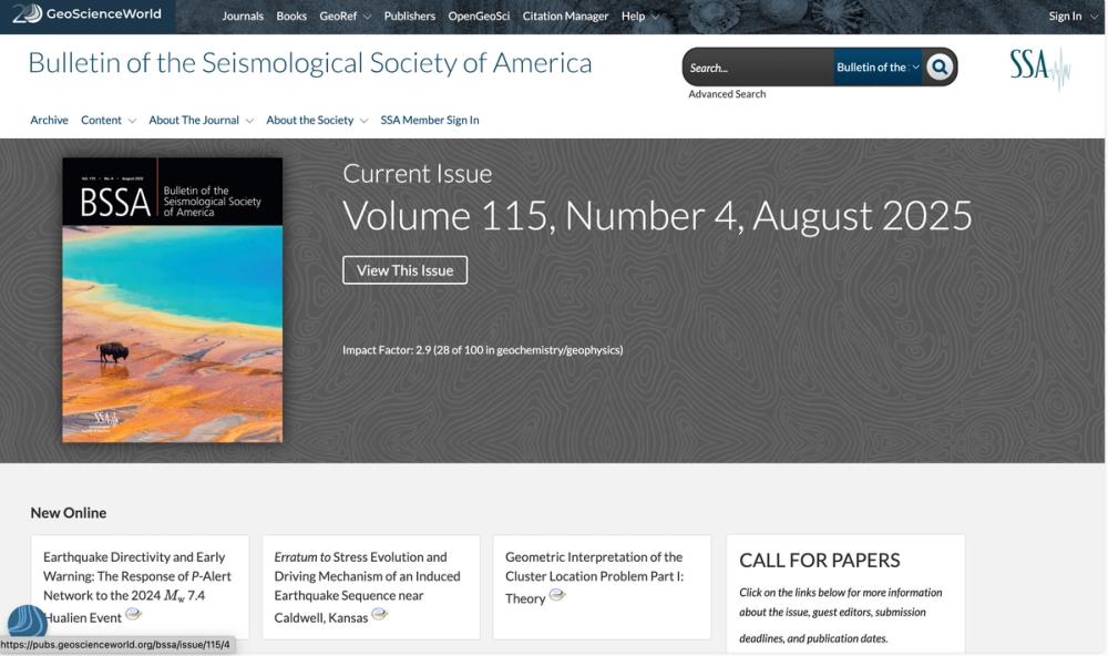 image of Bulletin of the Seismological Society of America
