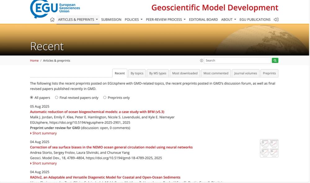 image of Geoscientific Model Development