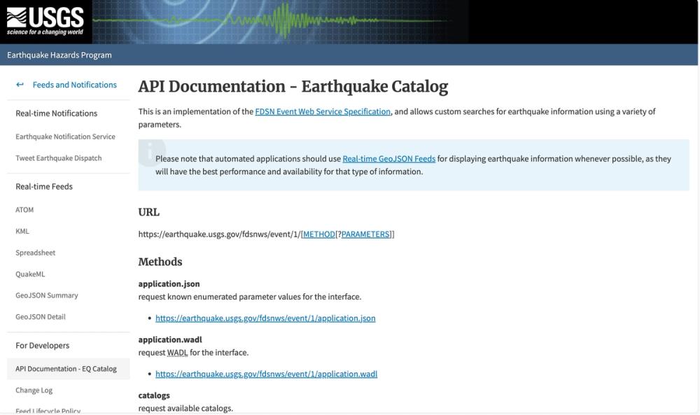 image of USGS Earthquake Catalog 