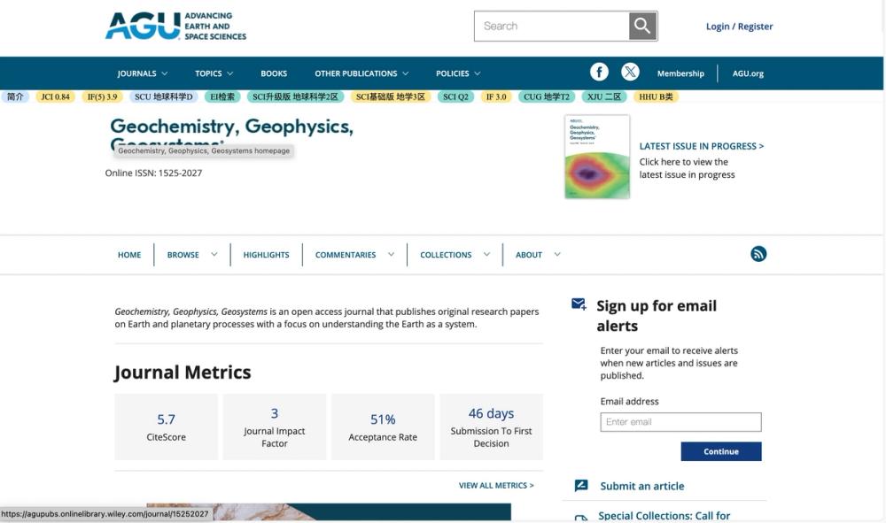 image of Geochemistry, Geophysics, Geosystems