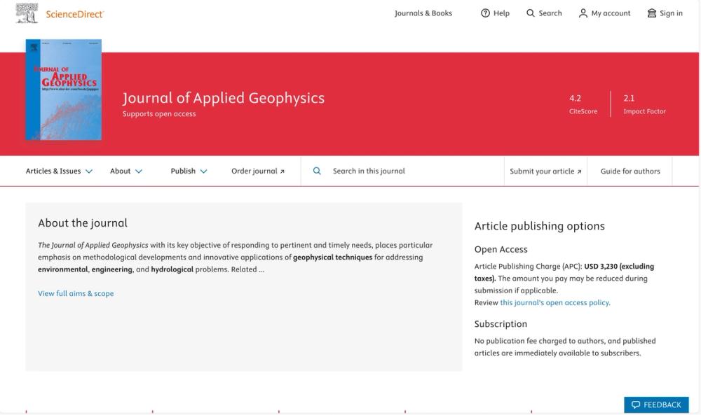 image of Journal of Applied Geophysics