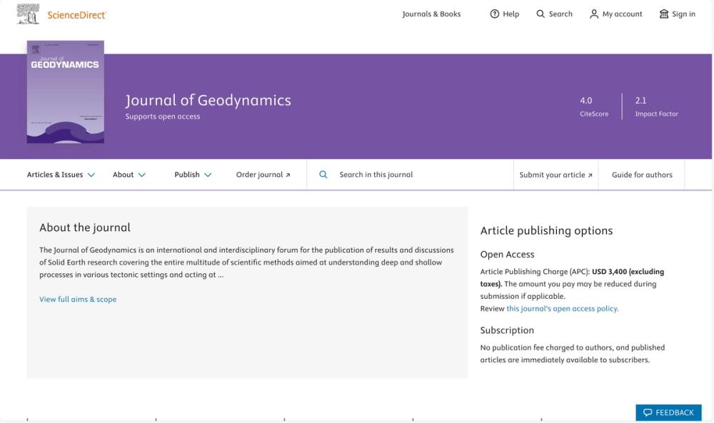 image of Journal of Geodynamics