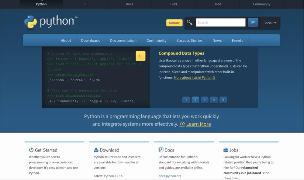 image of Python.org