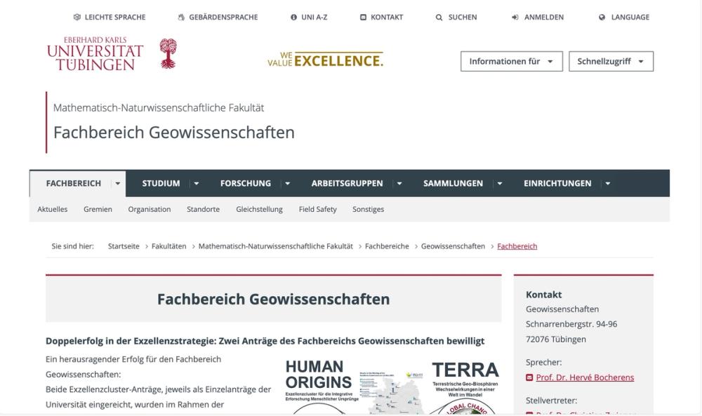 image of Fachbereich Geowissenschaften - Universität Tübingen