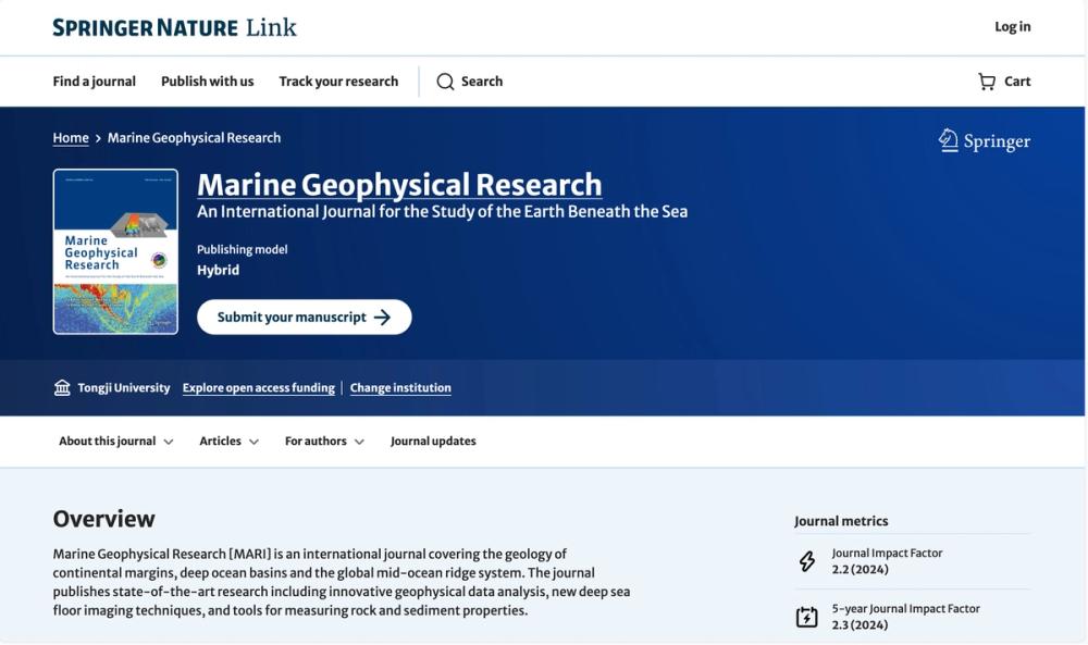 image of Marine Geophysical Research