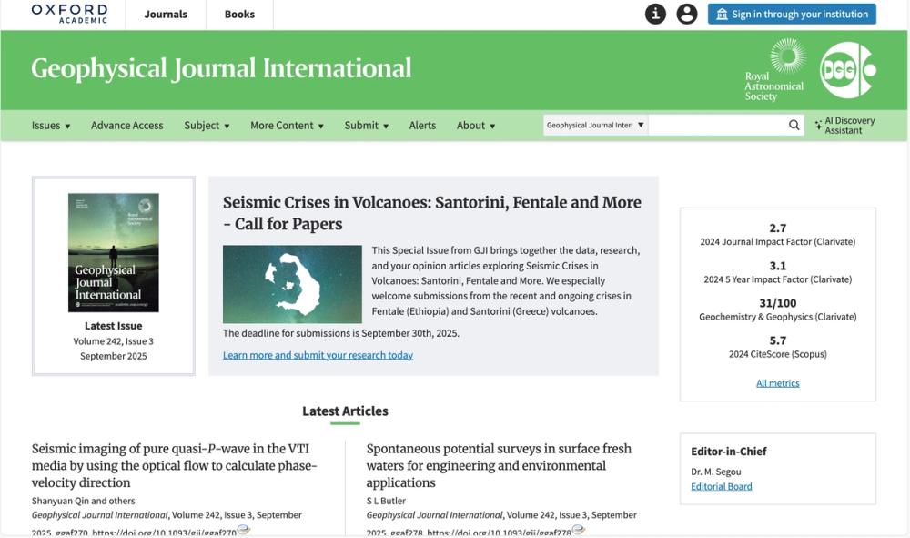 geophysics, solid-Earth, peer-reviewed, open-access, theoretical, computational, applied, observational, seismology, geomagnetism