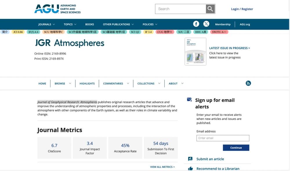 image of Journal of Geophysical Research: Atmospheres