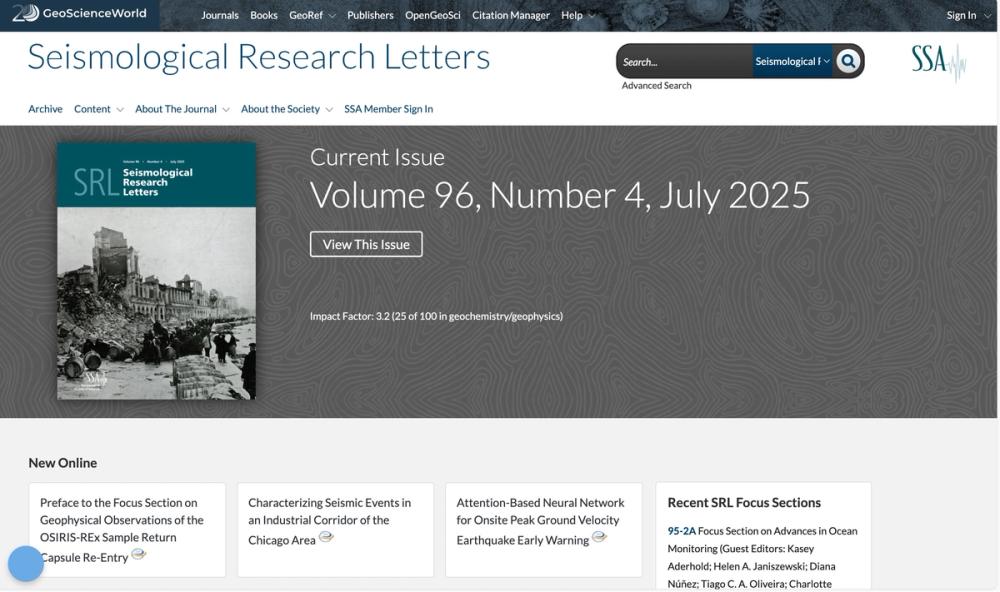 image of Seismological Research Letters