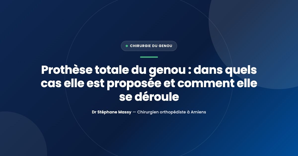 Illustration d'une prothèse totale de genou remplaçant les surfaces articulaires du fémur et du tibia