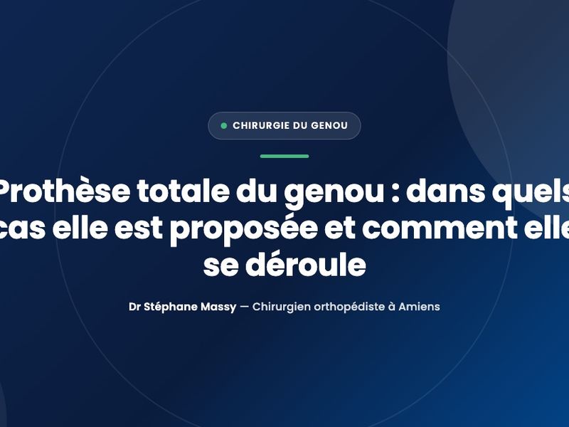 Illustration d'une prothèse totale de genou remplaçant les surfaces articulaires du fémur et du tibia