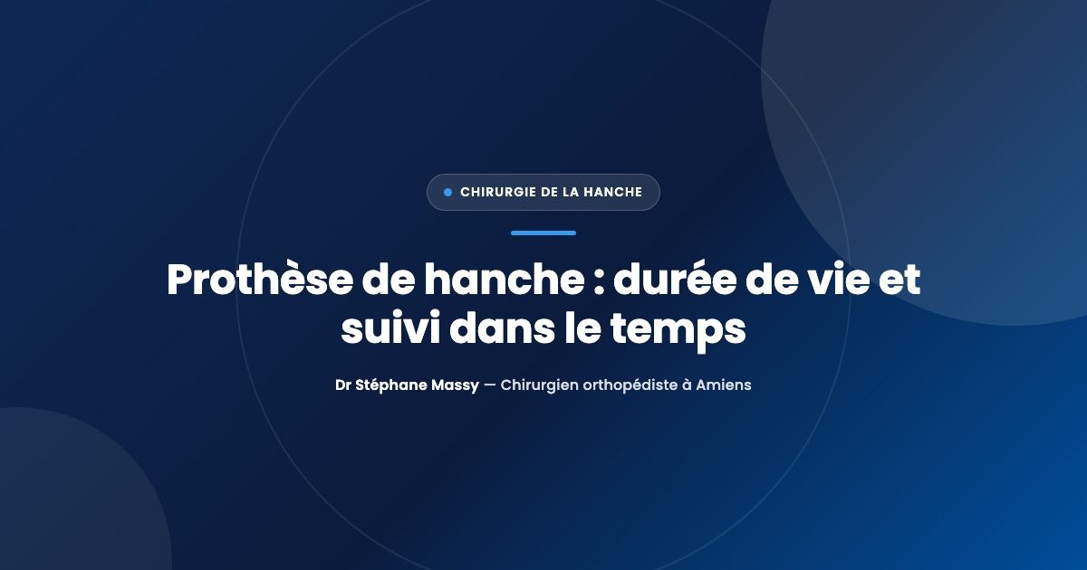 Illustration d'une prothèse de hanche et de son suivi