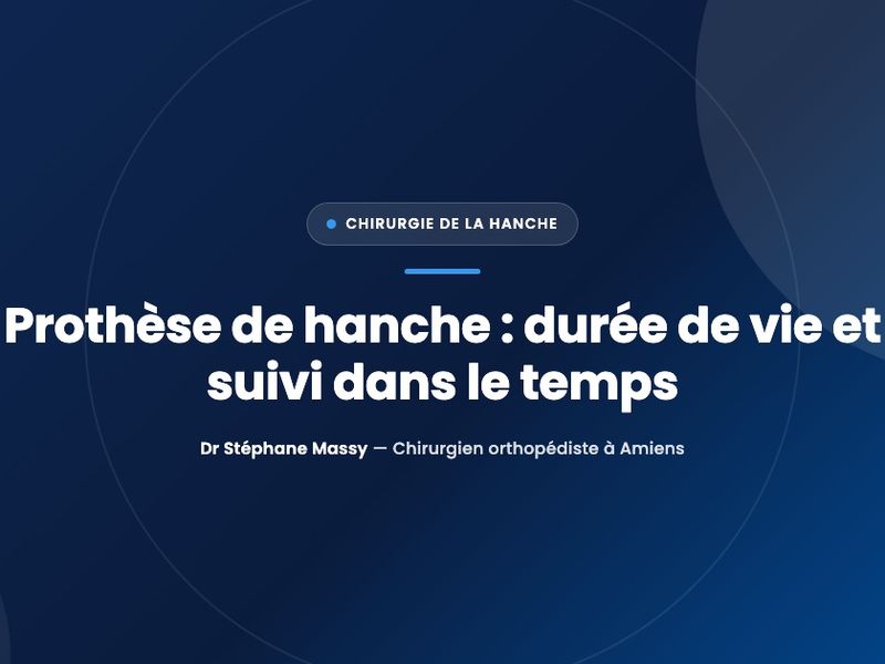 Illustration d'une prothèse de hanche et de son suivi