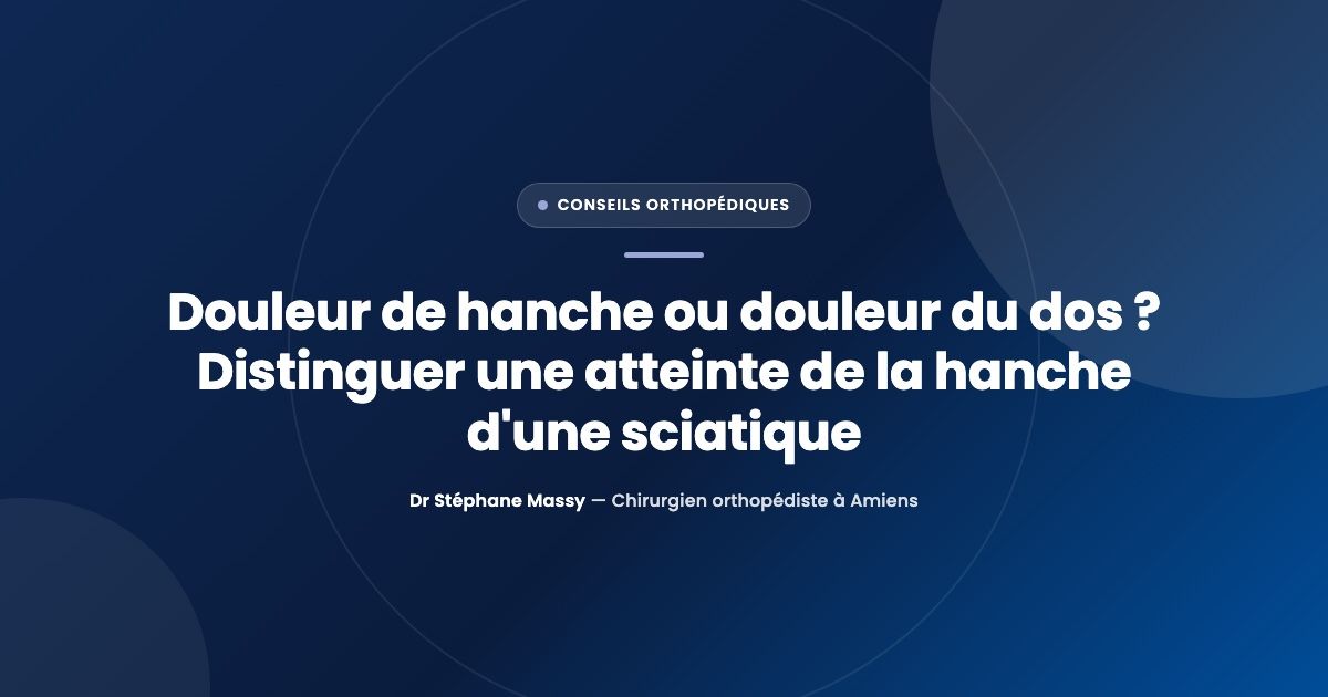 Illustration situant la hanche et le bas du dos, zones de douleur souvent confondues