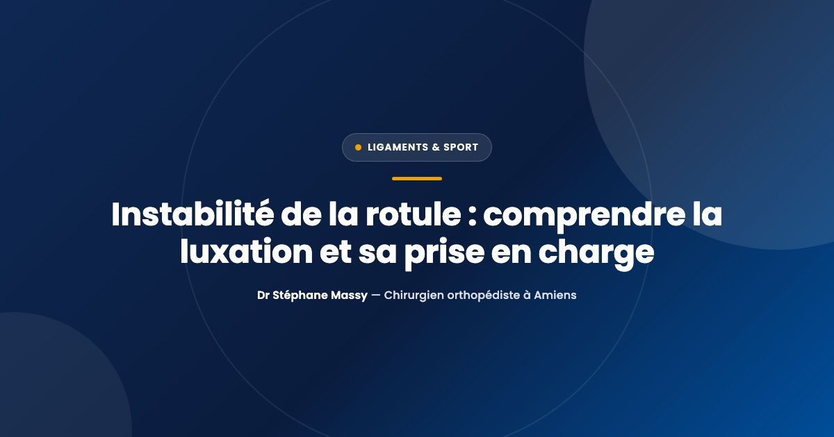 Schéma d'un genou de face montrant la rotule