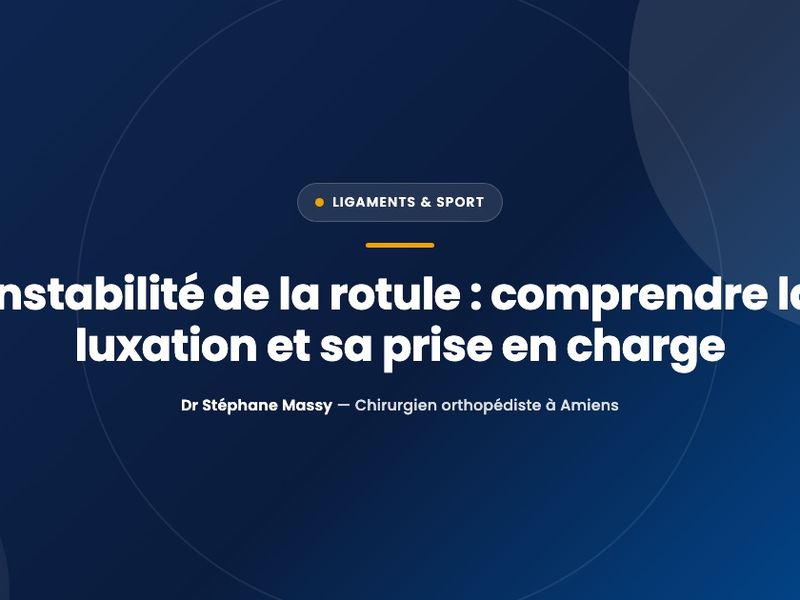 Schéma d'un genou de face montrant la rotule