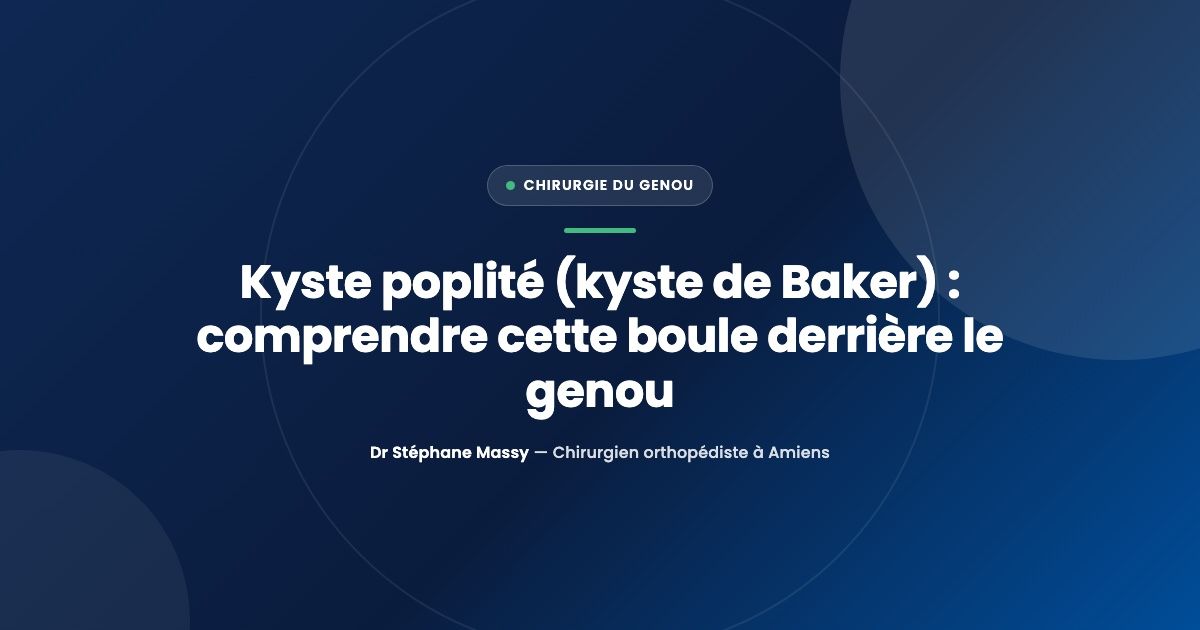 Schéma d'un genou montrant la zone du creux poplité