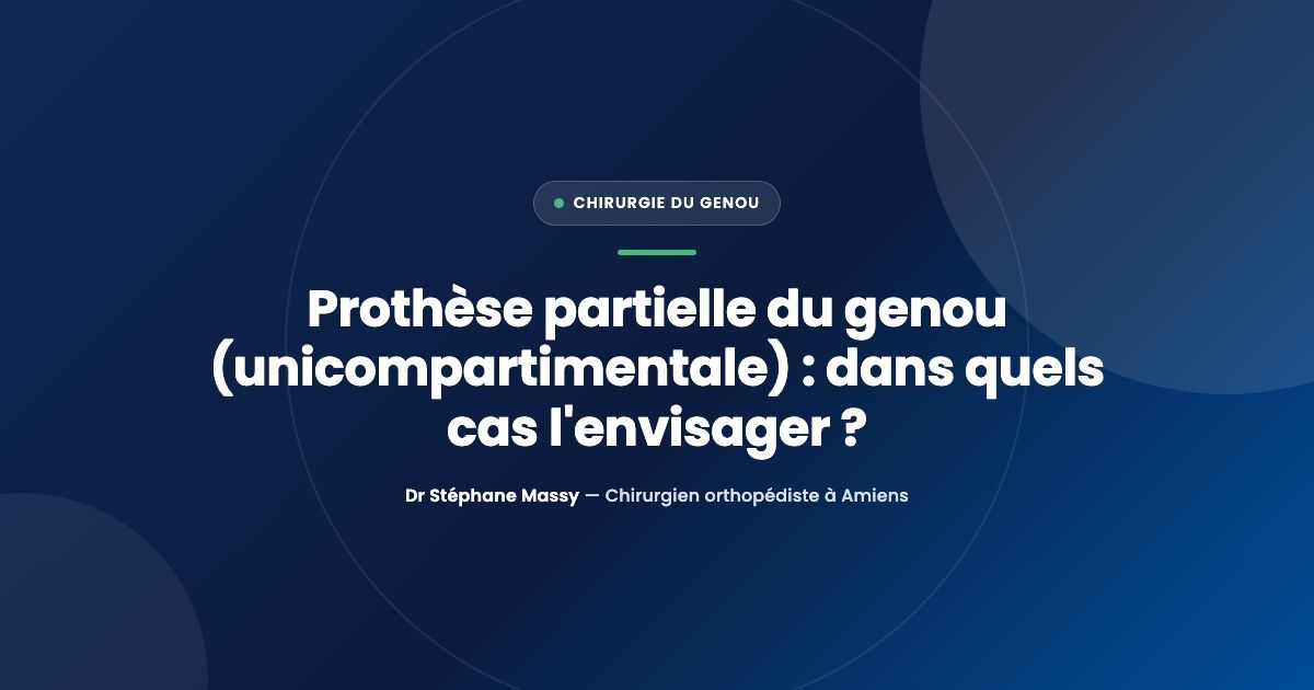 Schéma comparant prothèse partielle et prothèse totale du genou