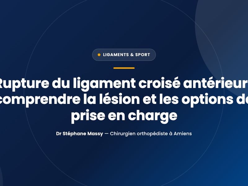 Schéma du genou montrant la position du ligament croisé antérieur au centre de l'articulation