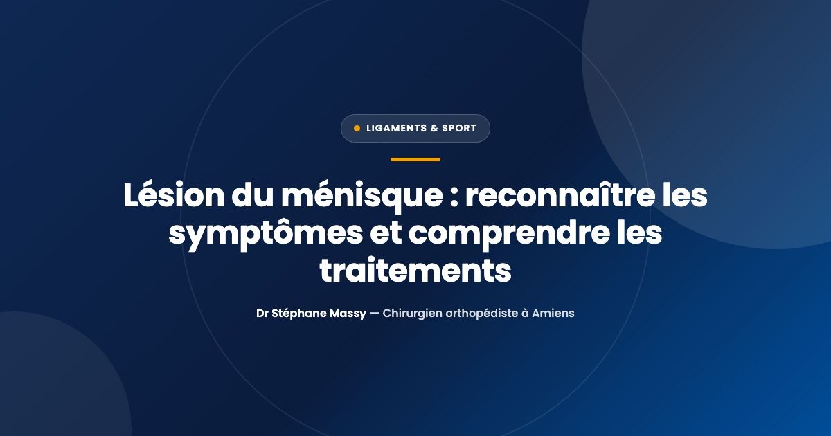 Illustration d'un genou montrant la position des ménisques entre le fémur et le tibia