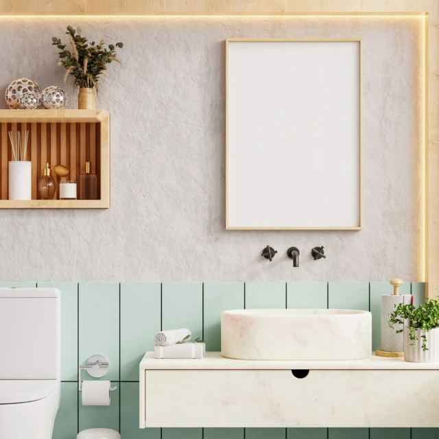 Interior design of beautiful and elegant bathroom
