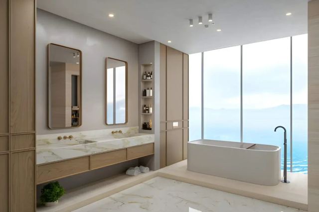 Modern walk-in shower installation during professional Bathroom Remodeling project with sleek tile design and glass enclosure