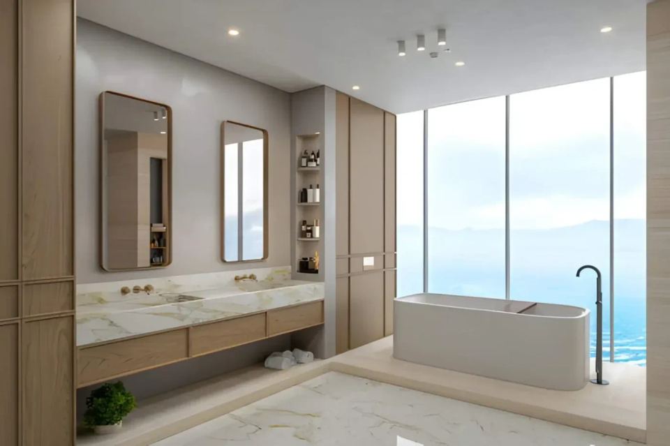 Modern walk-in shower installation during professional Bathroom Remodeling project with sleek tile design and glass enclosure