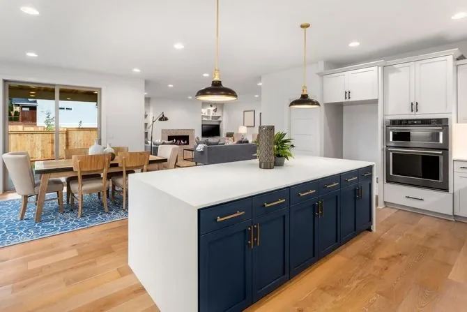 Living room and kitchen remodel on a home in Bernal Heights San Francisco CA
