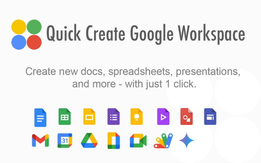 image of Quick Create Google Workspace