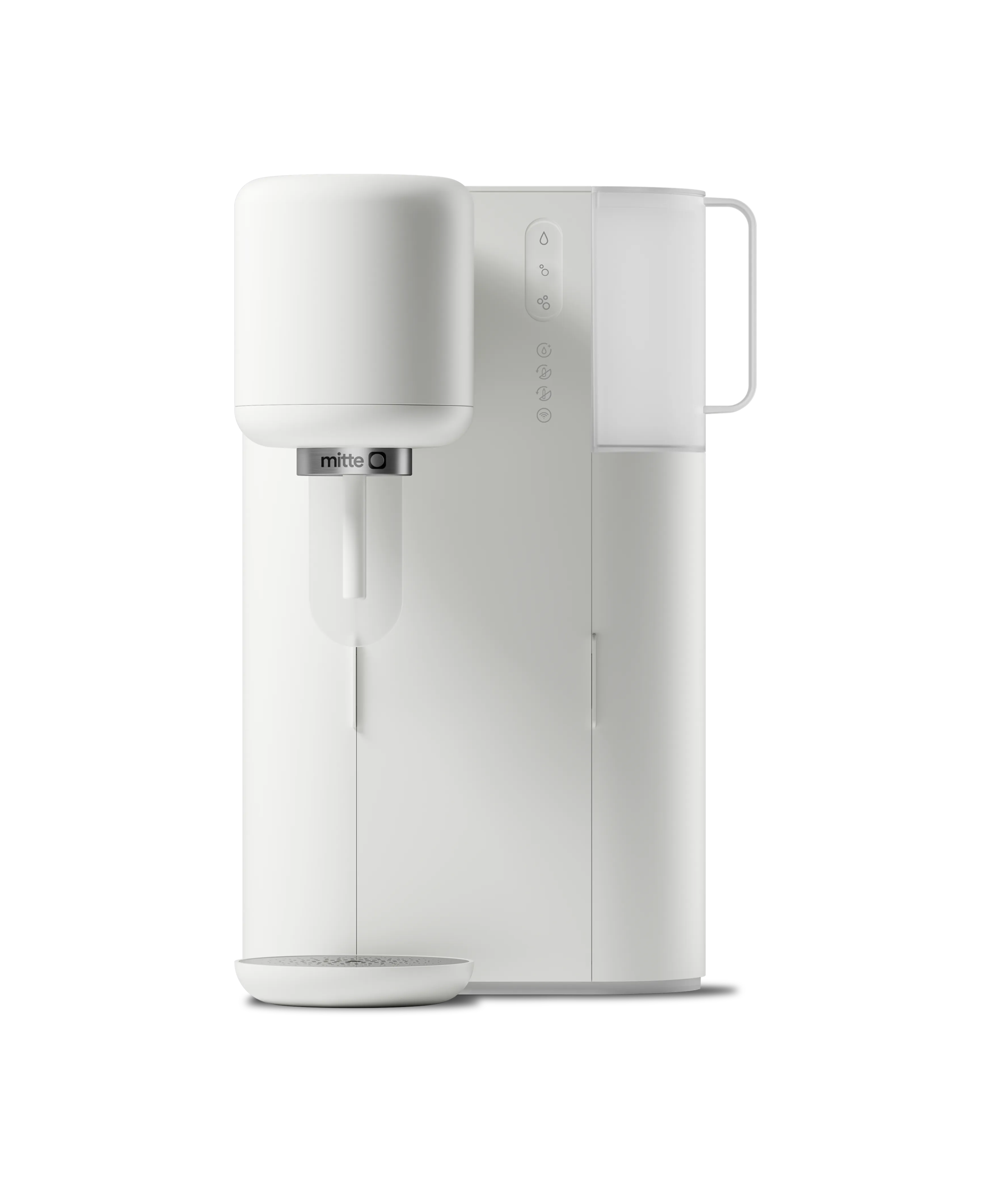 The Mitte water purifier in front of a transparent background