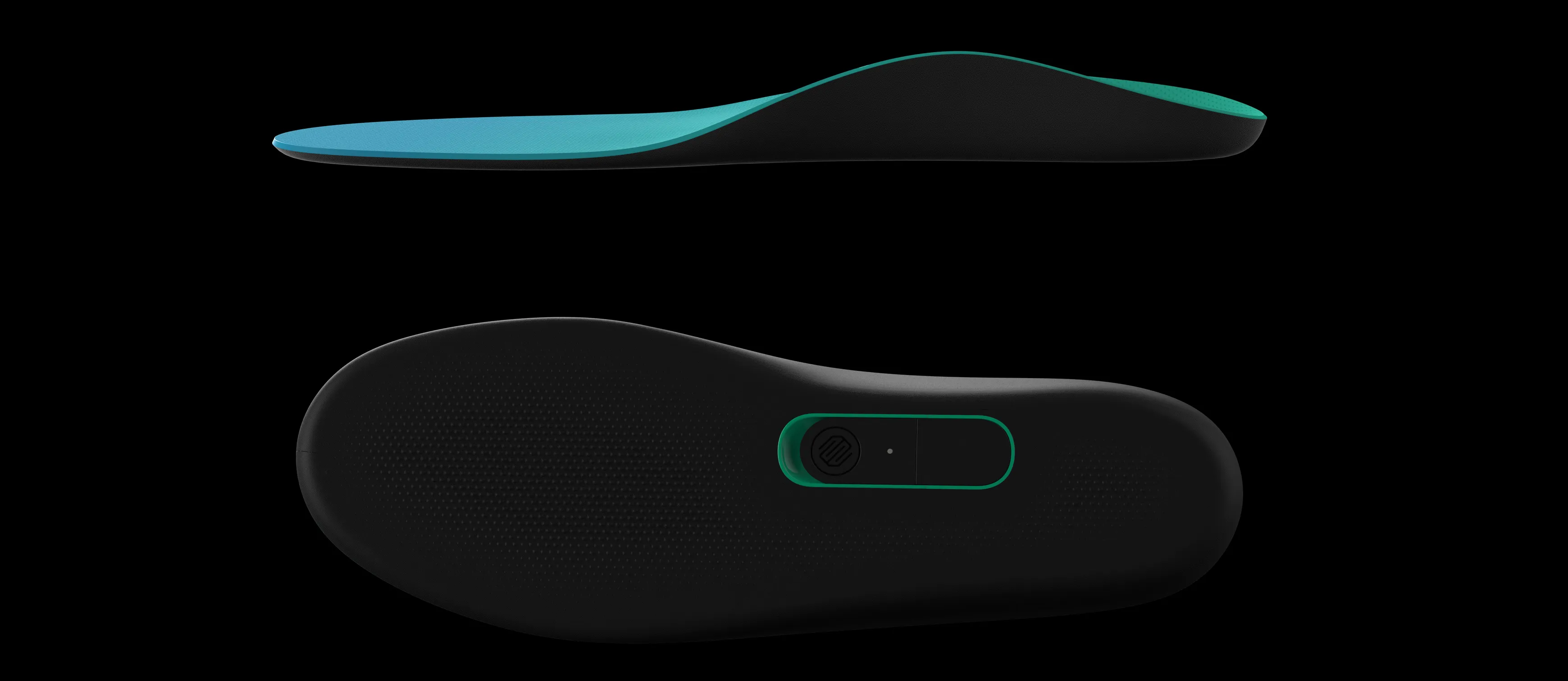 Side and top view of the Runvi smart insole